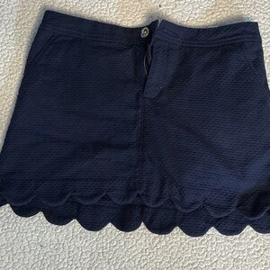 Lilly Pulitzer Colette scalloped hem skort in navy blue